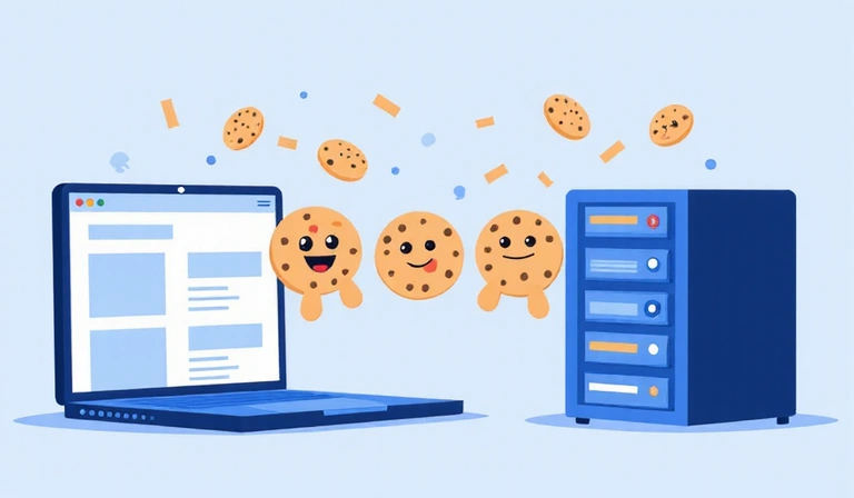 Illustration von Cookies auf einer Website